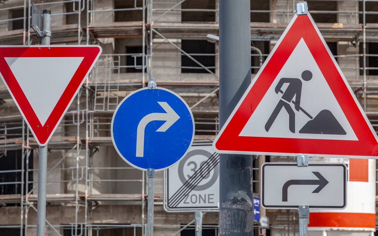 Baustelle, Bauarbeiten, Arbeiter, Bauarbeiter, Schilder