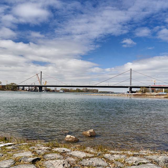Rheinufer, Rhein, Leverkusen ,Rheinbrücke, Symbolbild
