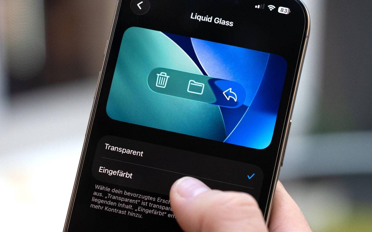 Einstellung des Liquid-Glass-Effekts auf einem iPhone