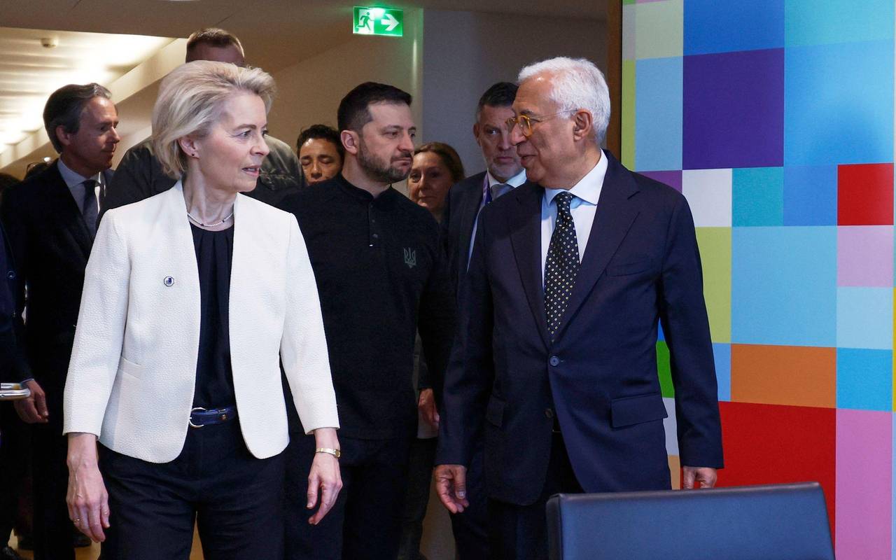 Ursula von der Leyen, Wolodymyr Selenskyj und Antonio Costa