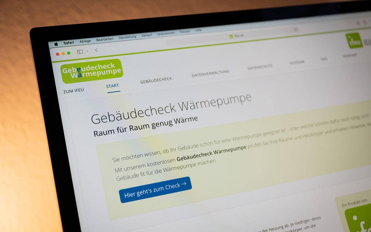 Die Webseite des «Gebäudecheck Wärmepumpe»