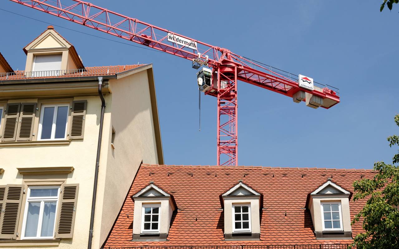 Bau, Branche, Kran, Baustelle, Wohnhaus, Baubranche, Hausarbeiten, Arbeiten