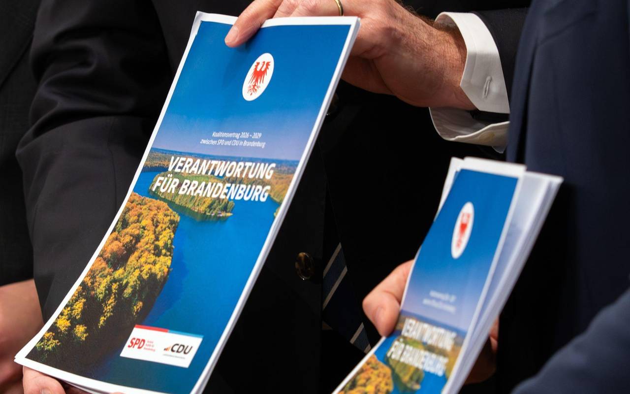 Brandenburger SPD und CDU stellen Koalitionsvertrag vor