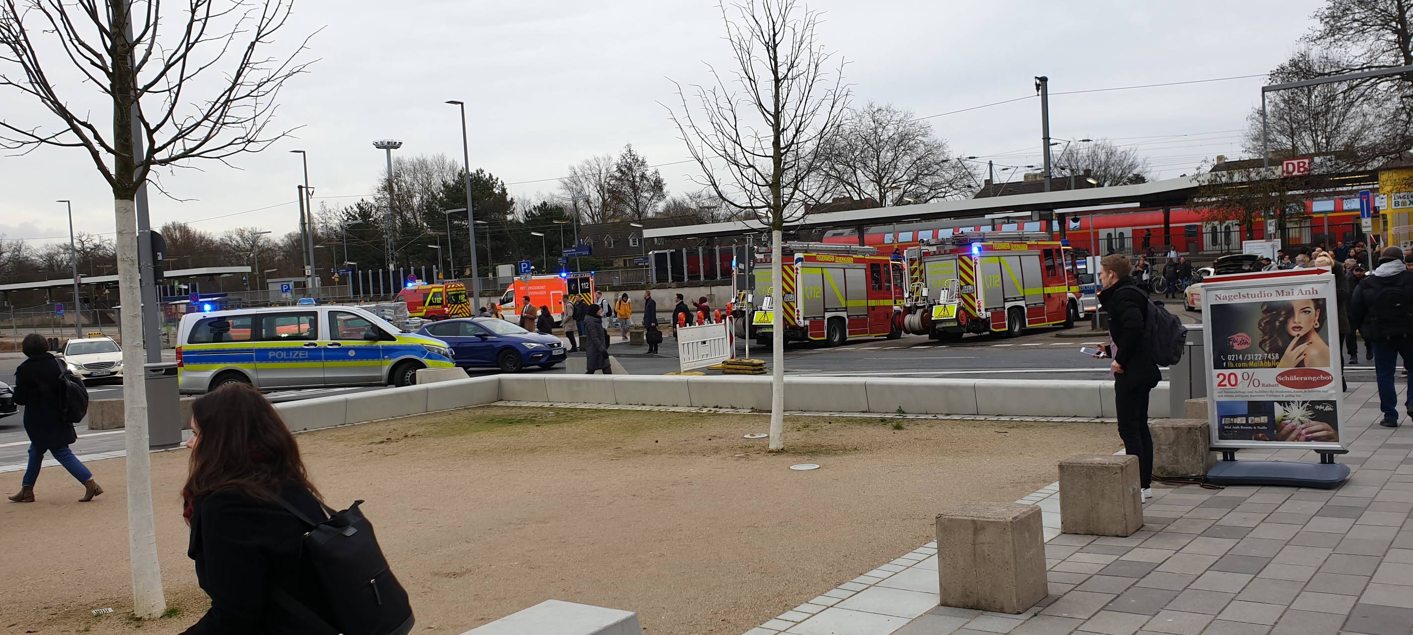 Unfall, Busbahnhof, Bahnhof, Lev-Mitte