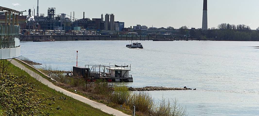 Rheinufer, Rhein, Leverkusen ,Chempark, Bayer, Symbolbild