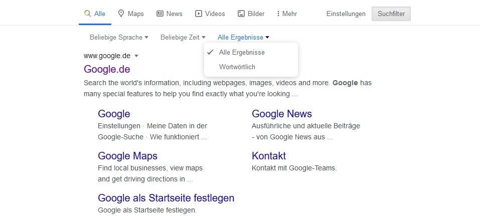 Mit Google-Suchoperatoren funktioniert es besser!