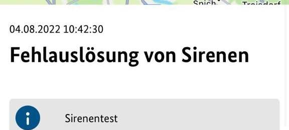 Fehlalarm der Sirenen