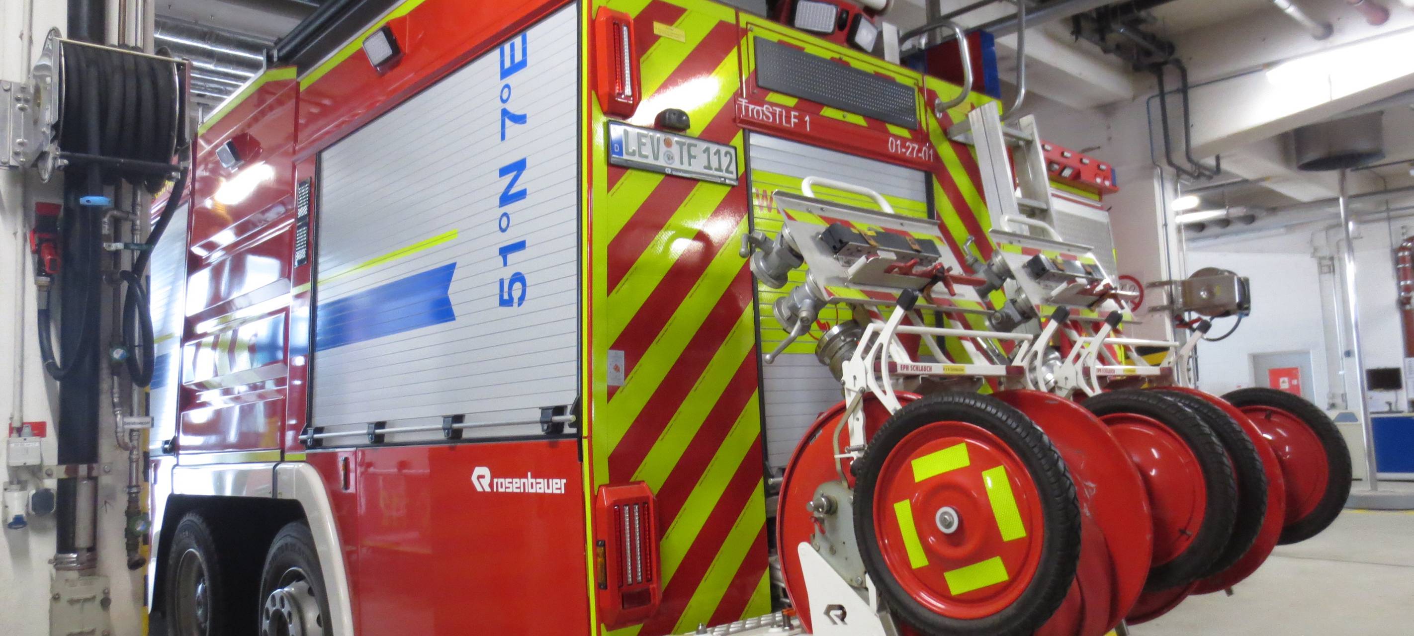 Übung der Werkfeuerwehr Leverkusen am Entsorgungszentrum