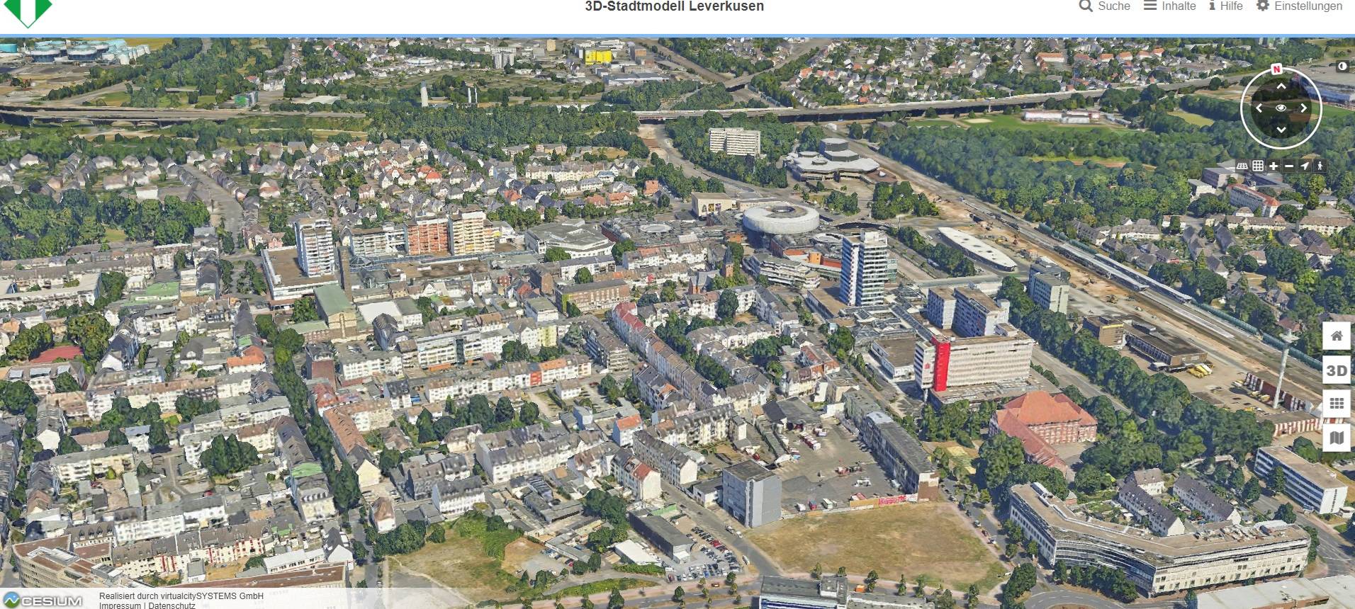 Neues 3D-Modell von Leverkusen