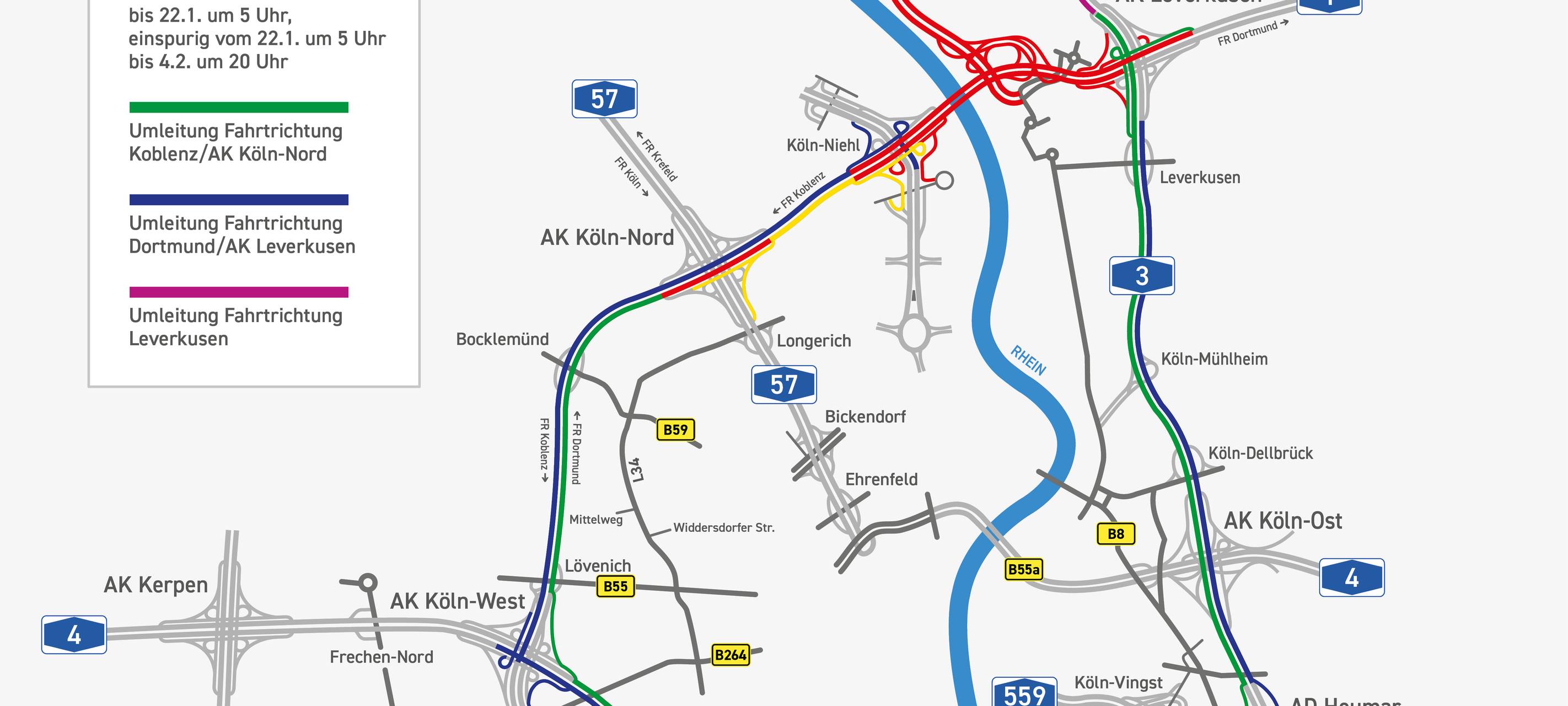 Vollsperrung: Wenig Verkehrschaos auf Leverkusener Straßen