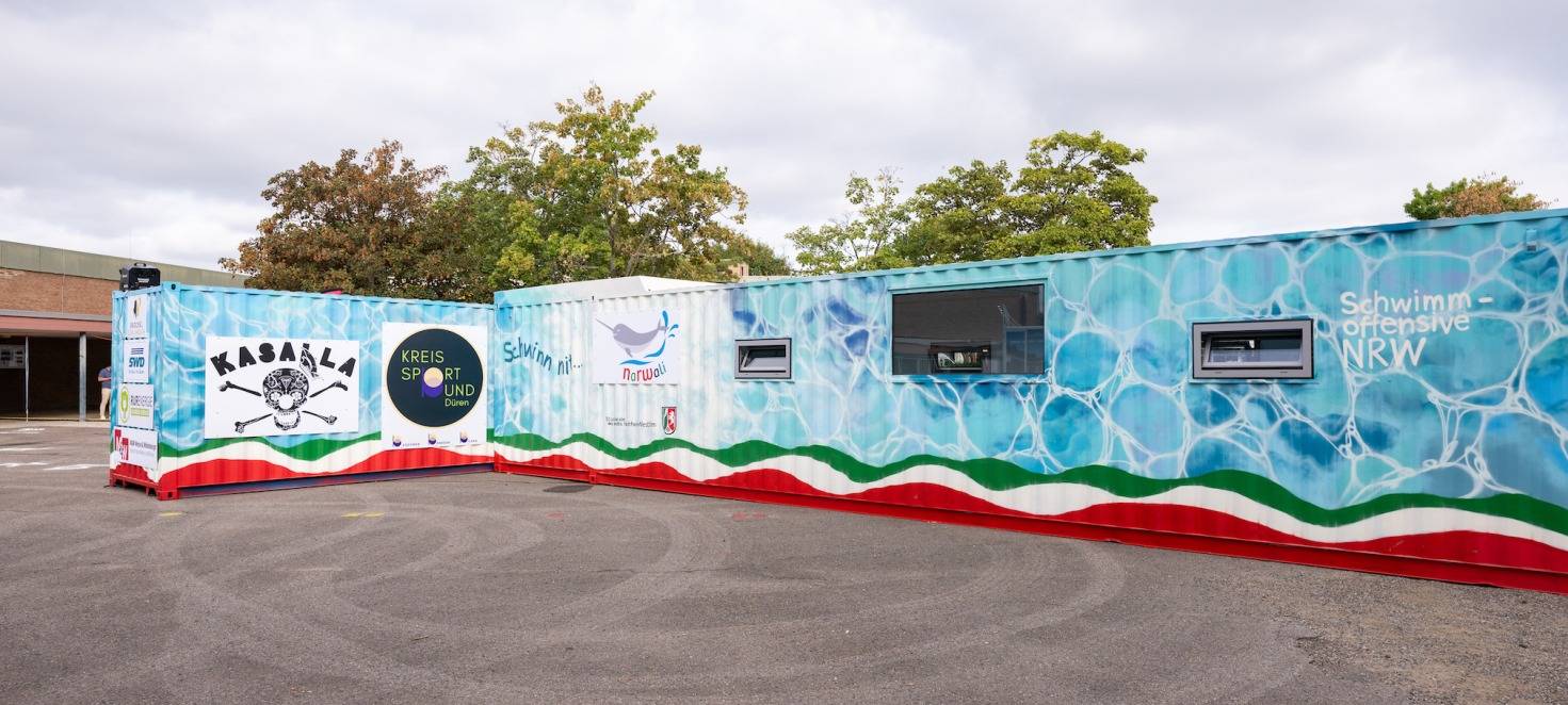 Schwimmcontainer „narwali“ bleibt bis 2025 in Leverkusen