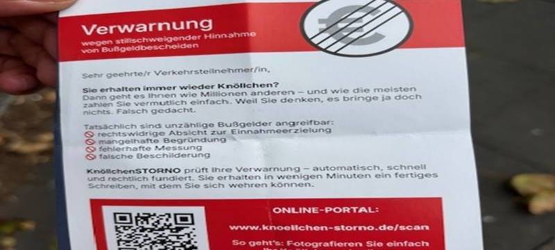 Knöllchen-ähnliche Werbezettel in Leverkusen verteilt