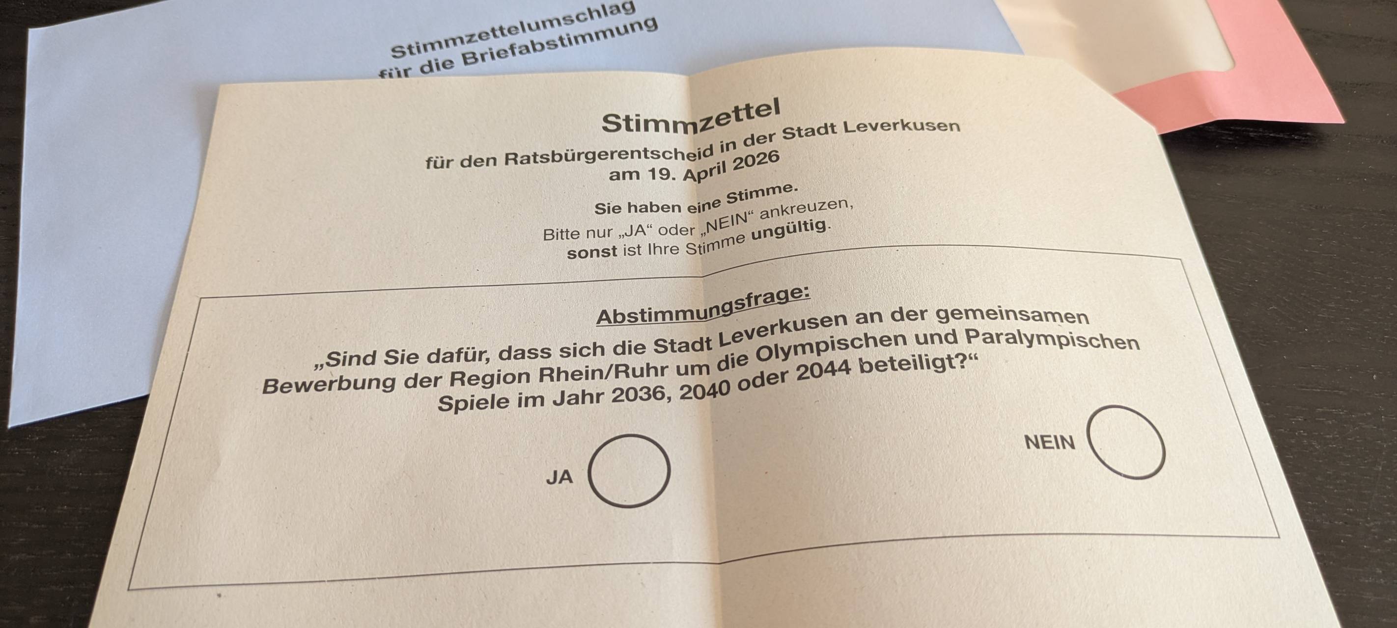 Abstimmung für Olympia in Leverkusen läuft