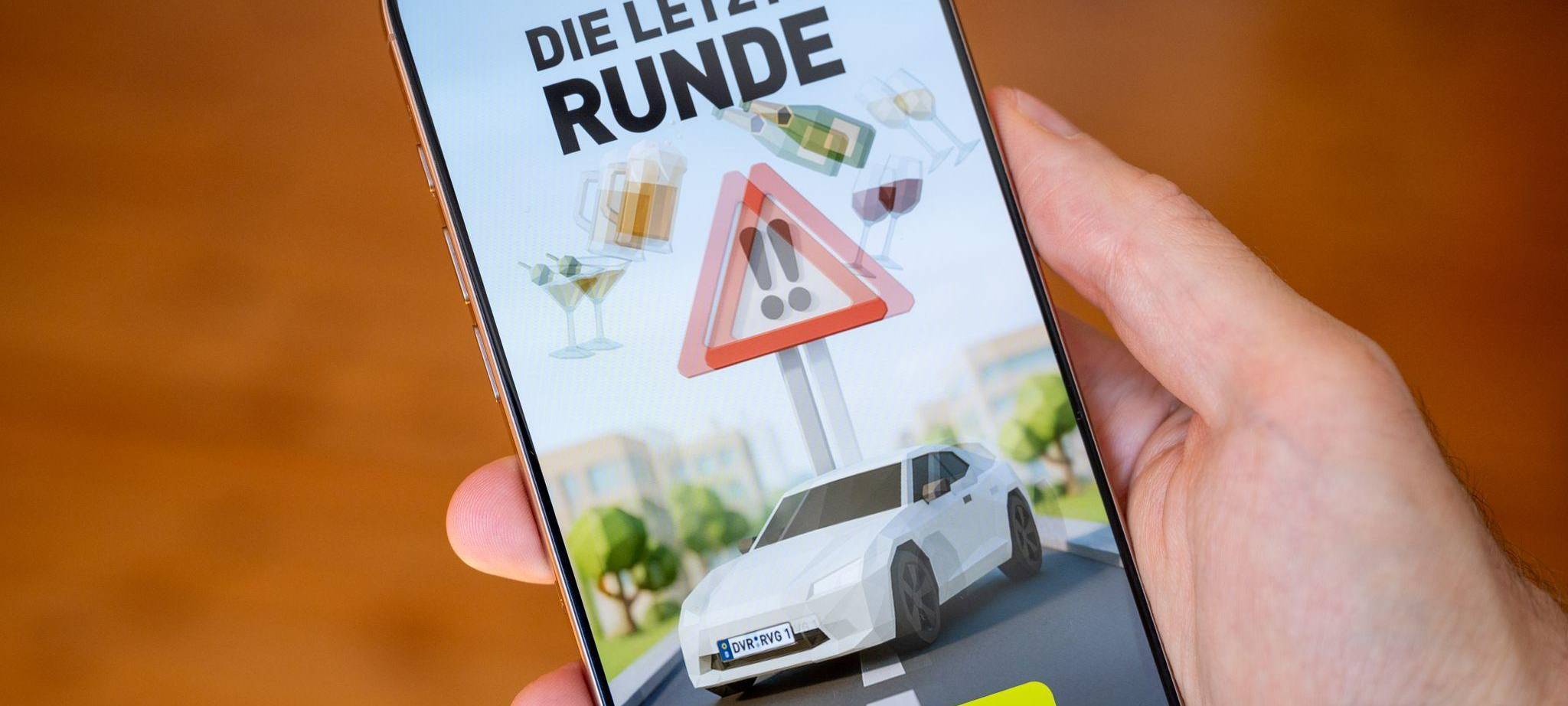 Der Startscreen der Web-App «Die letzte Runde» auf einem Handy