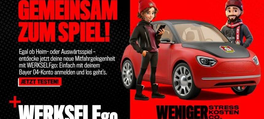 Bayer 04 startet Mitfahrportal: WERKSELFgo für Fans
